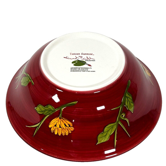 Ceramic Serving Bowl Tuscan Sunrise Sunflower Hand Painted Canterbury Potteries - Picture 5 of 8